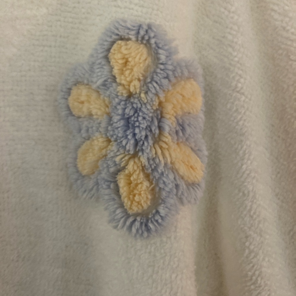 Mark Travers L Chenille Robe 100 Cotton Supertex Australia Cr w/pale flowers - Picture 8 of 8